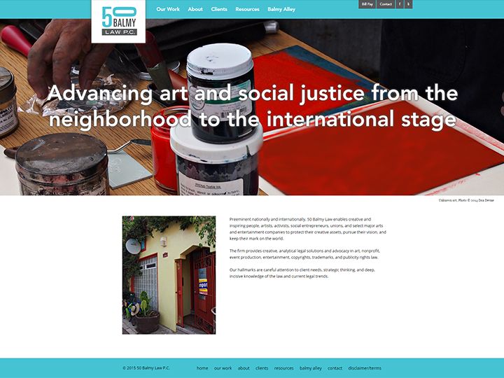 50 Balmy Law website project page