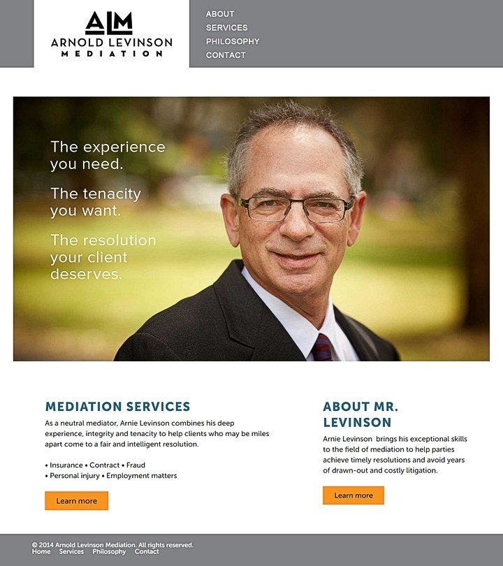 Arnold Levinson Mediation, web development