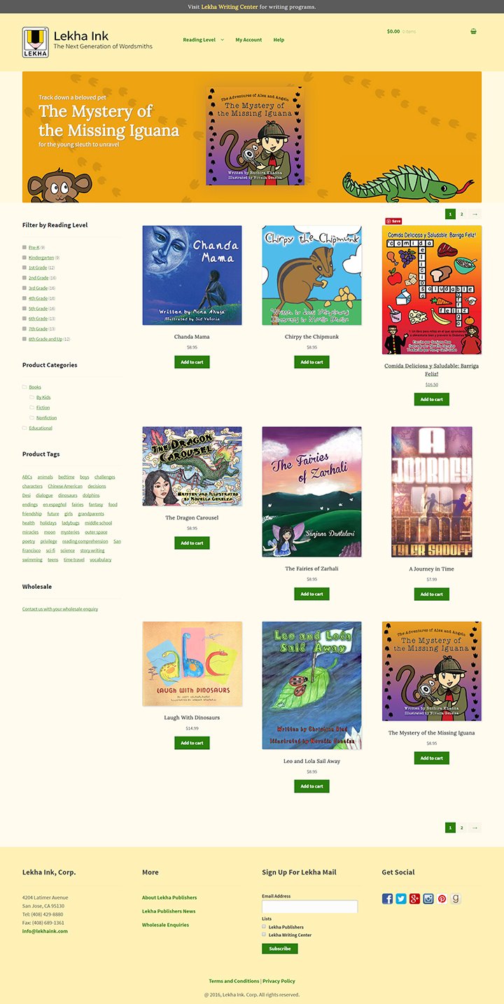Lekha Ink, ecommerce web design, web development
