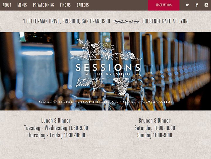 Sessions at the Presidio, web development