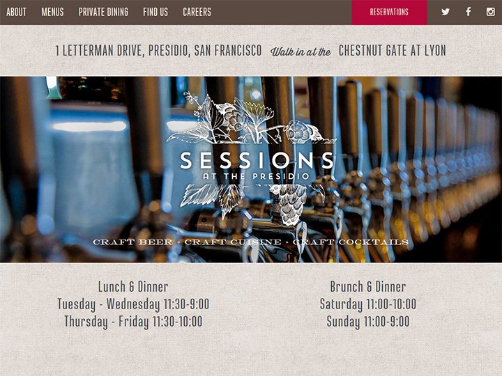 Sessions at the Presidio website project page