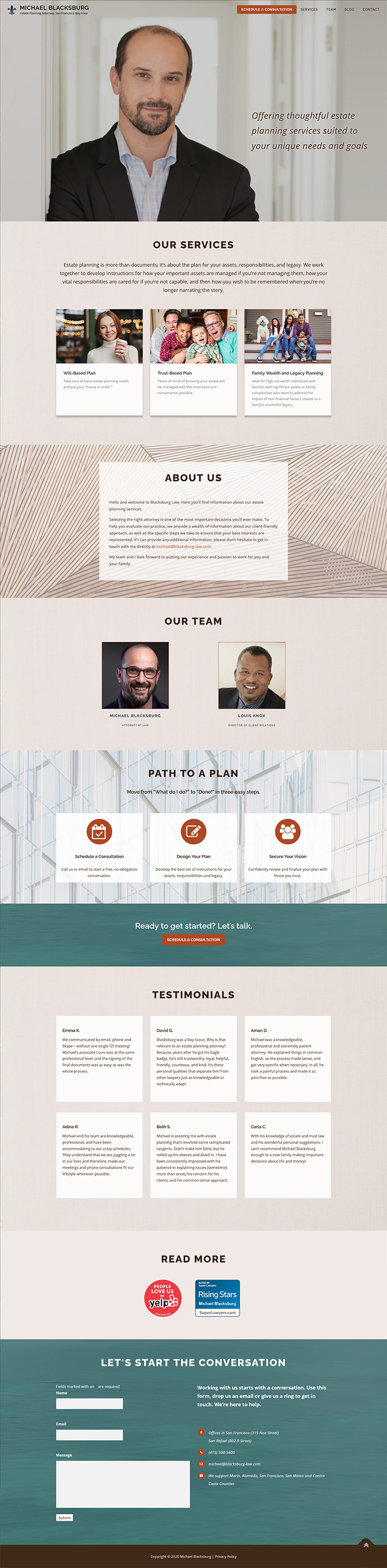 Blacksburg Law website design